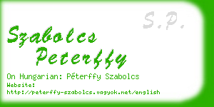szabolcs peterffy business card
