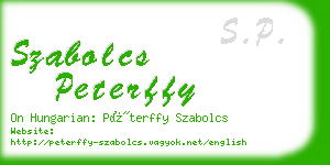 szabolcs peterffy business card